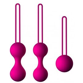 Набор из 3 вагинальных шариков Кегеля розового цвета, фото 