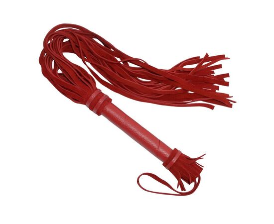 Красная плеть с кожаной ручкой - 65 см., фото 