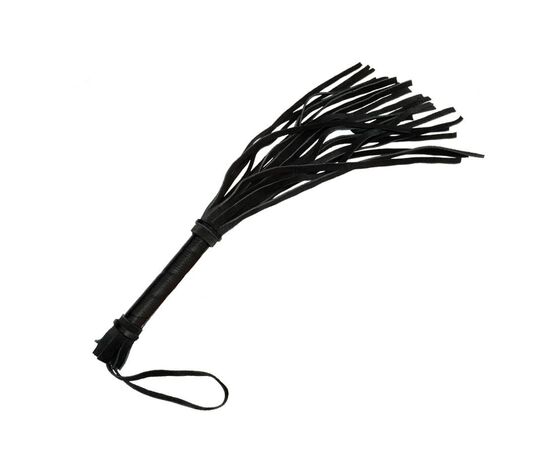 Малая черная плеть с кожаной рукоятью - 40 см., фото 