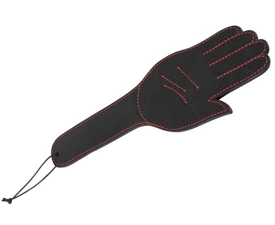 Чёрная шлёпалка Slapper Hand в виде ладошки с контрастной строчкой - 30 см., фото 