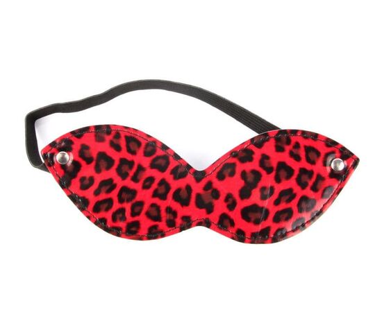 Красная маска на резиночке с леопардовыми пятнышками, фото 