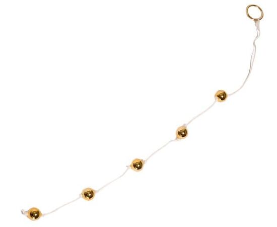 Цепочка из пяти золотистых анальных шариков, фото 