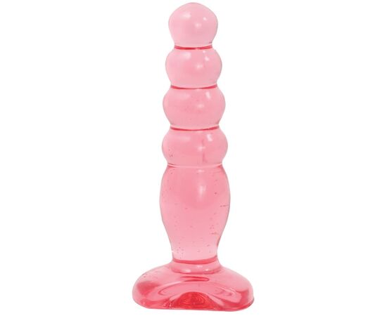 Розовая анальная пробка Crystal Jellies 5" Anal Delight - 14 см., фото 