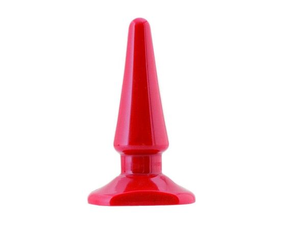 Красная анальная втулка без вибрации - 10,5 см., фото 