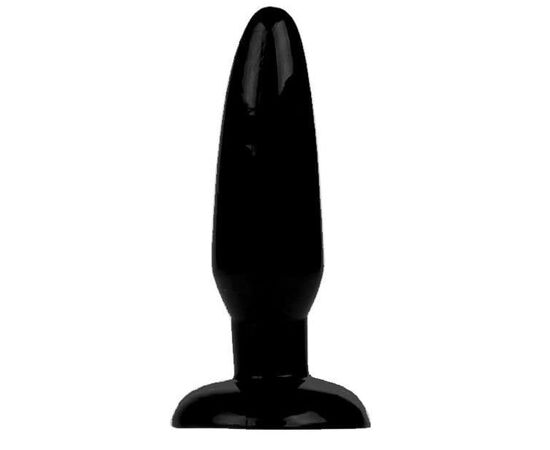 Чёрная анальная пробка с присоской - 13,5 см., фото 