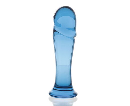 Голубая стеклянная анальная втулка - 13 см., фото 
