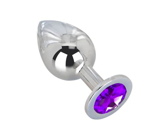 Большой плаг из стали с фиолетовым кристаллом Violet Dream - 9,5 см., фото 