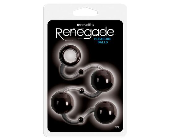 Чёрные анальные шарики Renegade Pleasure Balls, фото 