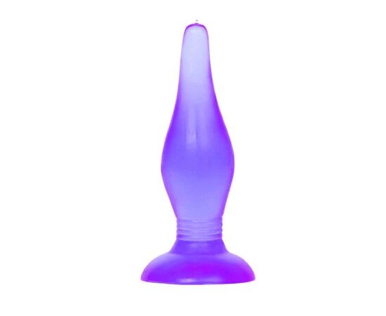 Фиолетовая анальная пробка с утонченным кончиком - 13,8 см., фото 