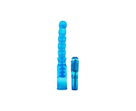 Голубой анальный вибратор Backdoor Bouncer Clear - 26,5 см., фото 