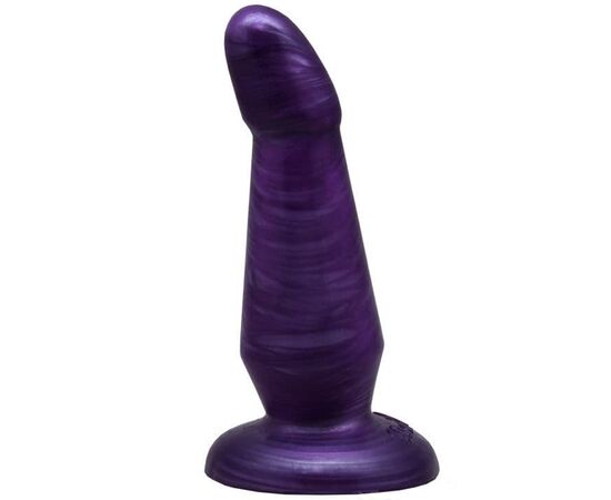 Фиолетовая нелевая изогнутая анальная пробка - 13 см., фото 