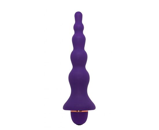 Фиолетовая анальная ёлочка с вибрацией - 20 см., фото 