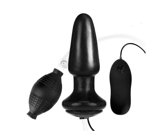 Надувная вибрирующая анальная пробка  Inflatable Vibrating Butt Plug - 10,2 см., фото 