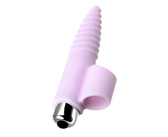 Нежно-розовая вибронасадка на палец для анальной стимуляции JOS NOVA - 9 см., фото 