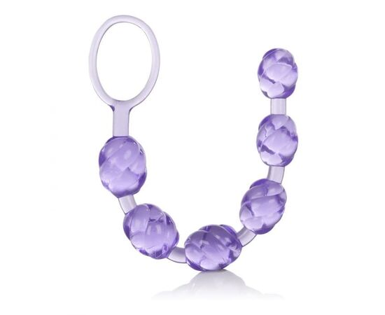Фиолетовая анальная цепочка Swirl Pleasure Beads - 20 см., фото 