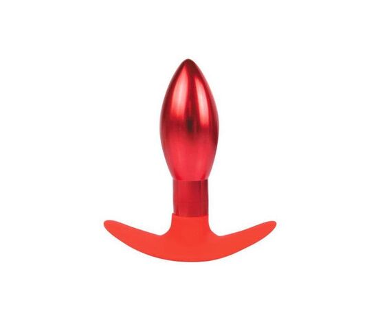 Каплевидная анальная втулка красного цвета - 9,6 см., фото 