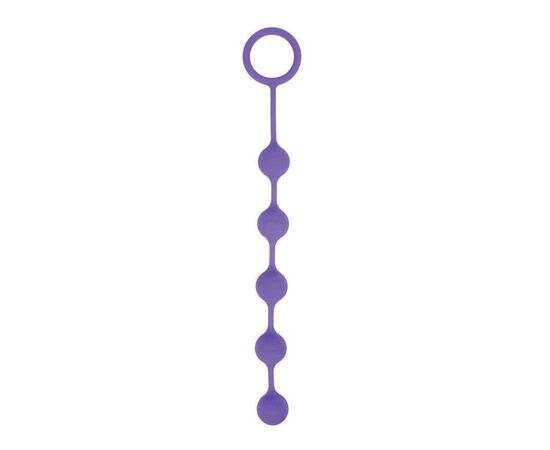 Фиолетовая анальная цепочка с кольцом-ограничителем - 23 см., фото 