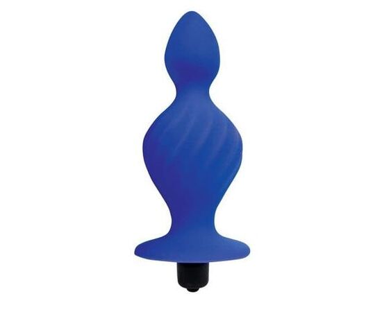 Анальная вибровтулка конической формы - 10 см., Цвет: синий, фото 