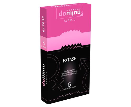 Презервативы с точками и рёбрышками DOMINO Classic Extase - 6 шт., фото 