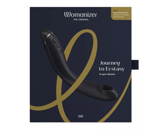 Темно-серый стимулятор G-точки Womanizer OG c технологией Pleasure Air и вибрацией - 17,7 см., Длина: 17.70, Цвет: темно-серый, фото 