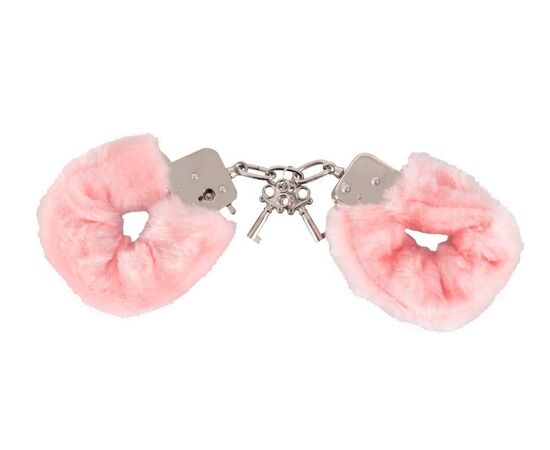 Розовые меховые наручники Love Cuffs Rose, фото 
