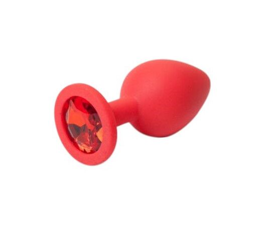 Красная силиконовая пробка с алым стразом - 7,1 см., фото 