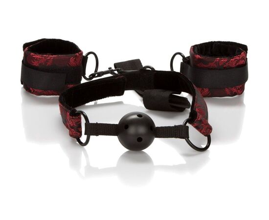 Кляп с наручниками Breathable Ball Gag With Cuffs, фото 