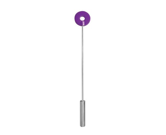 Фиолетовая шлёпалка Leather Circle Tiped Crop с наконечником-кругом - 56 см., фото 